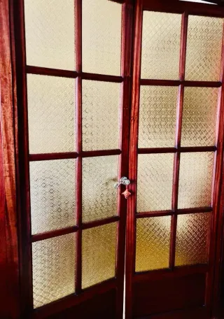 Puerta doble acristalada