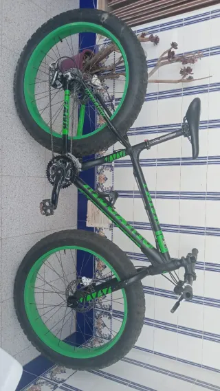 Bicicleta Fat Bike Negra y Verde