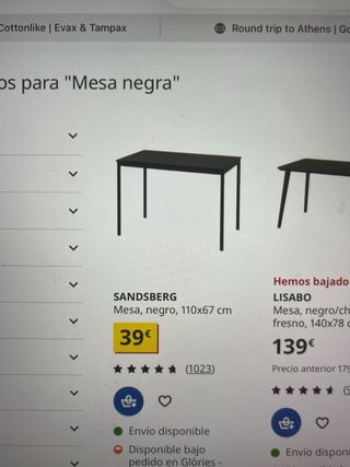 Mesa comedor negra Ikea