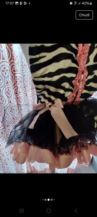 Costume Carnevale Bambina Zebra ballerina tutù