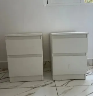 Mesitas de noche blancas (2 unidades)
