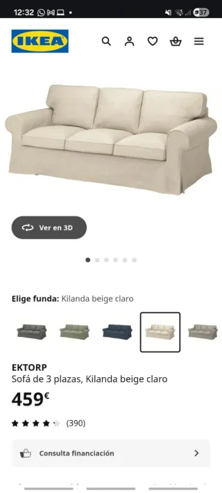 Funda sofá IKEA EKTORP Hillared azul oscuro