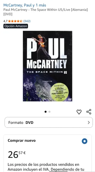 DVD Paul McCartney The Space Within Us Nuevo