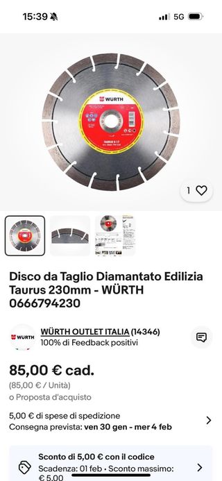 Disco Diamantato Edilizia Taurus 230mm Würth