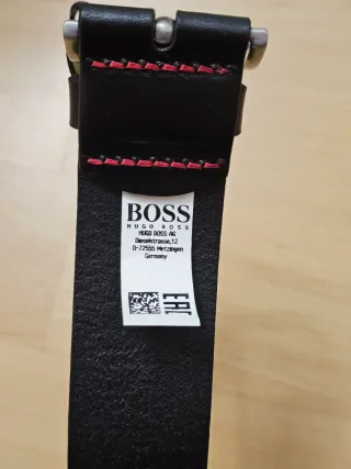 Cinturón Hugo Boss Negro Piel Hebilla Metálica