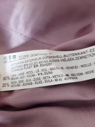 Traje Zara Lana y Seda gris y morado.