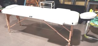 Camilla de masaje plegable blanca