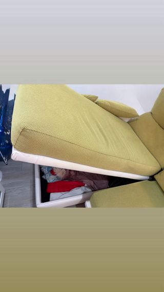 Sofá Chaiselongue Verde y Blanco