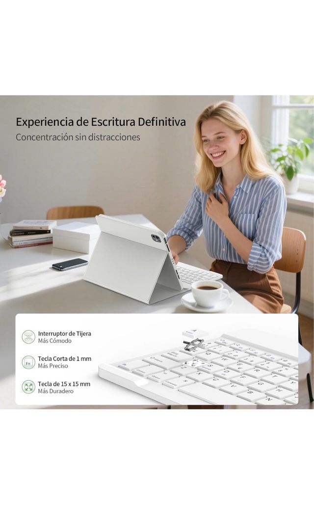 Funda TQQ iPad Air 11 M3/M2 con Teclado gris