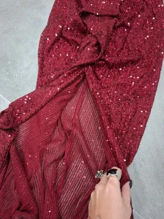 Falda larga lentejuelas roja