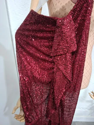 Falda larga lentejuelas roja