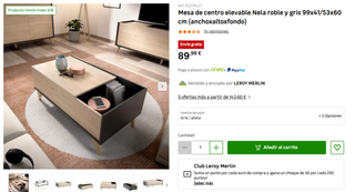 Mesa de centro elevable. Buen estado