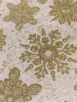 Piatto decorativo Natale fiocchi neve oro