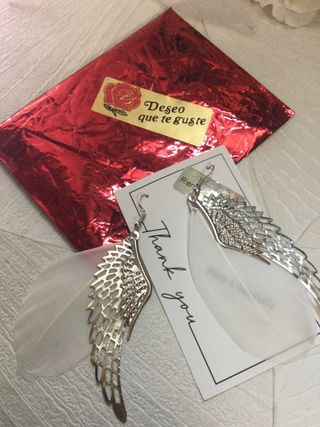 Pendientes Alas con Pluma Blanca