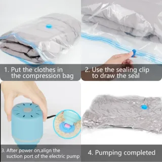 Bolsas de Vacío para Ropa + Bomba Eléctrica