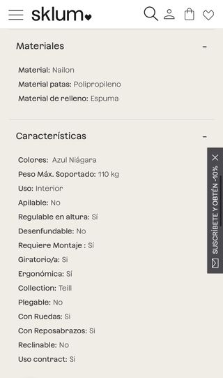 Silla de oficina Sklum azul con ruedas