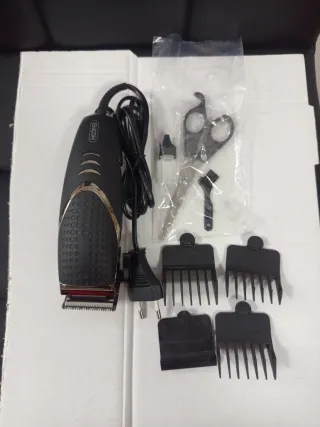 Máquina Cortapelo Eléctrica Negra y Plateada