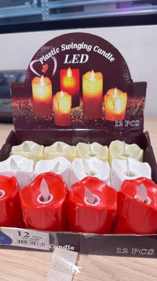 Velas LED de Plástico - 12 Unidades