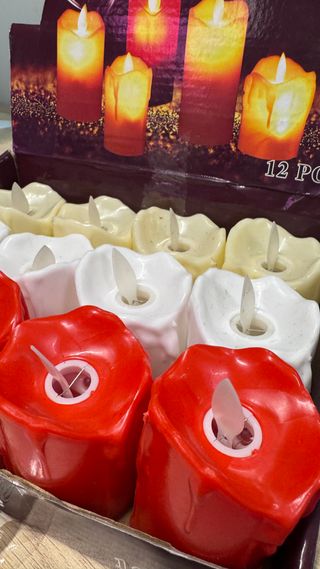 Velas LED de Plástico - 12 Unidades