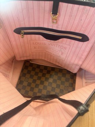 Bolso neverfull MM Damier Ebène rose ballerine