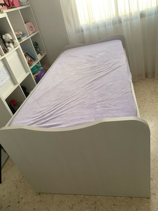 Cama nido doble con 2 colchones y tres cajones