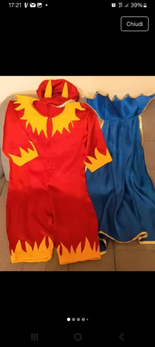 Costume Carnevale Diavoletto Rosso e Giallo