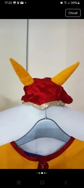 Costume Carnevale Diavoletto Rosso e Giallo