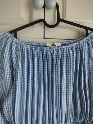 Blusa Vichy Fruncida Talla Única