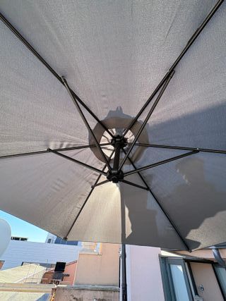 Sombrilla 3m negra con manivela y funda