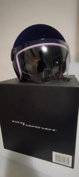 Casco scooter aperto blu