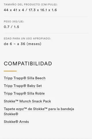 Bandeja trona Stokke Tripp Trapp blanca/gris
