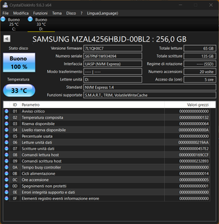 SSD Samsung NVMe 256GB