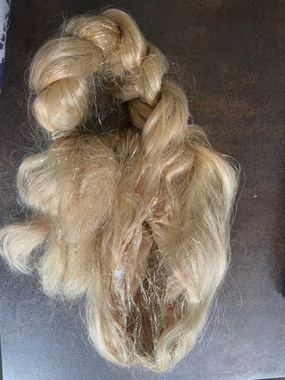 Peluca Rapunzel Niña Trenza Dorada