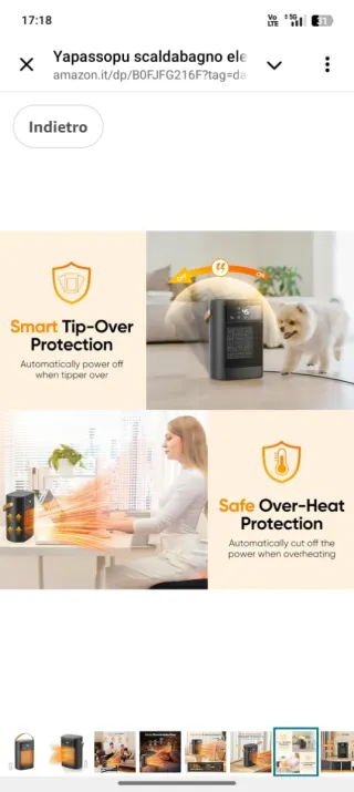 Caldabagno elettrico portatile 1500W Nuovo