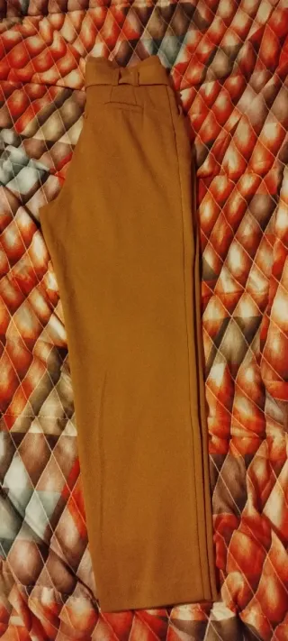 Pantaloni donna marrone arancio