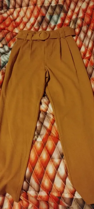 Pantaloni donna marrone arancio