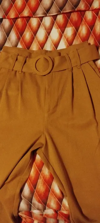 Pantaloni donna marrone arancio