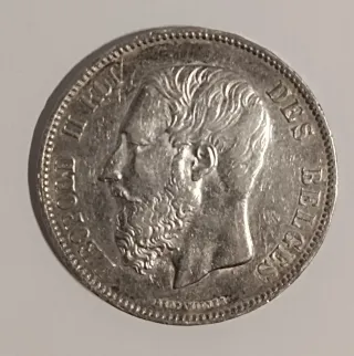 Moneda 5 Francos 1873 Leopoldo II