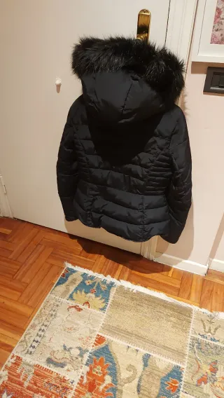 Plumífero relleno azul  tejido suave poco peso