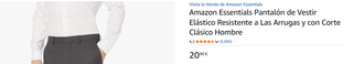 Pantalón de Vestir Gris Amazon Essentials Hombre