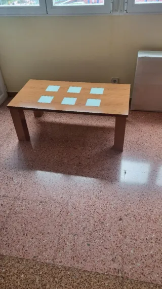 Mesa de centro madera y cristal