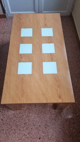 Mesa de centro madera y cristal