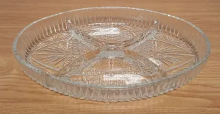 Bandeja ovalada de cristal tallado