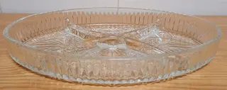Bandeja ovalada de cristal tallado