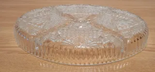 Bandeja ovalada de cristal tallado