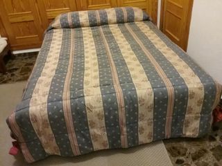 Edredón cama 135 cm fino y cortinas.