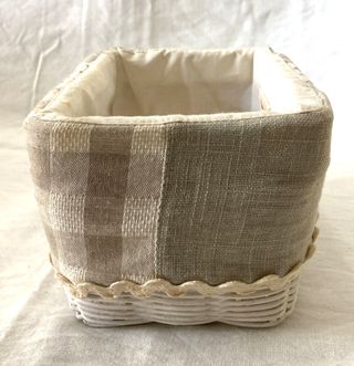 Cestino rivestito in tessuto – Handmade – shabby