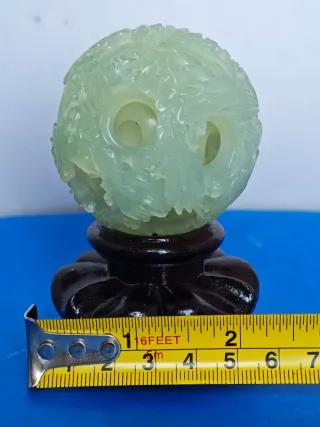 Sfera Intagliata Giada Celadon Cina XX s