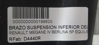 RENAULT MEGANE IV BERLINA 5P EQUILIBRE BRAZO SUSPENSION INFERIOR DELANTERO DERECHO