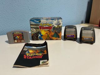 Pokémon Stadium N64 + 2 Transfer Pak con caja orig